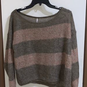 Oversized striped free people sweater -xs